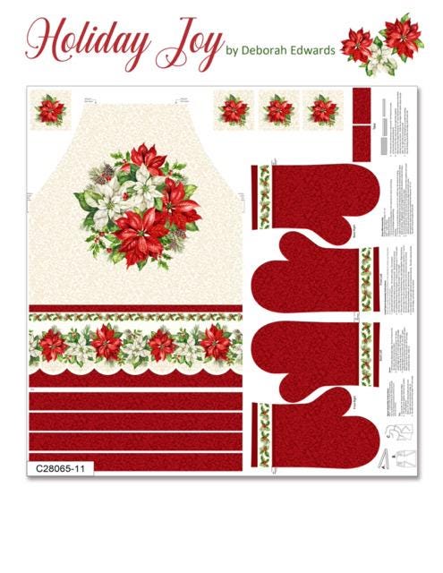 Northcott Holiday Joy Tree Skirt Panel C28067-11 NOT FINISHED panel only 100% Cotton canvas Fabric  43"x43"