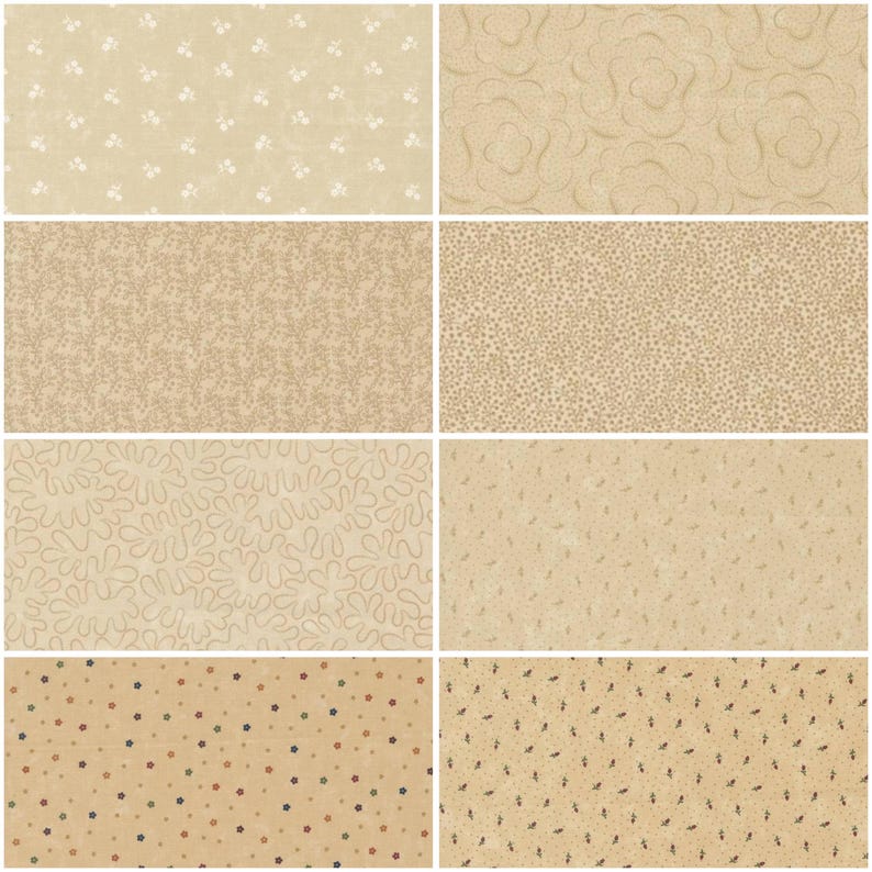 Moda Kansas Troubles cream background half yard fat quarter bundle 8 pcs curated store cut quilting fabric 100% cotton
