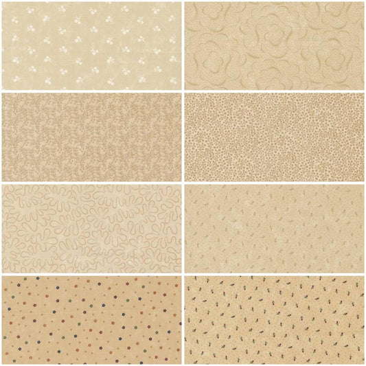 Moda Kansas Troubles cream background half yard fat quarter bundle 8 pcs curated store cut quilting fabric 100% cotton