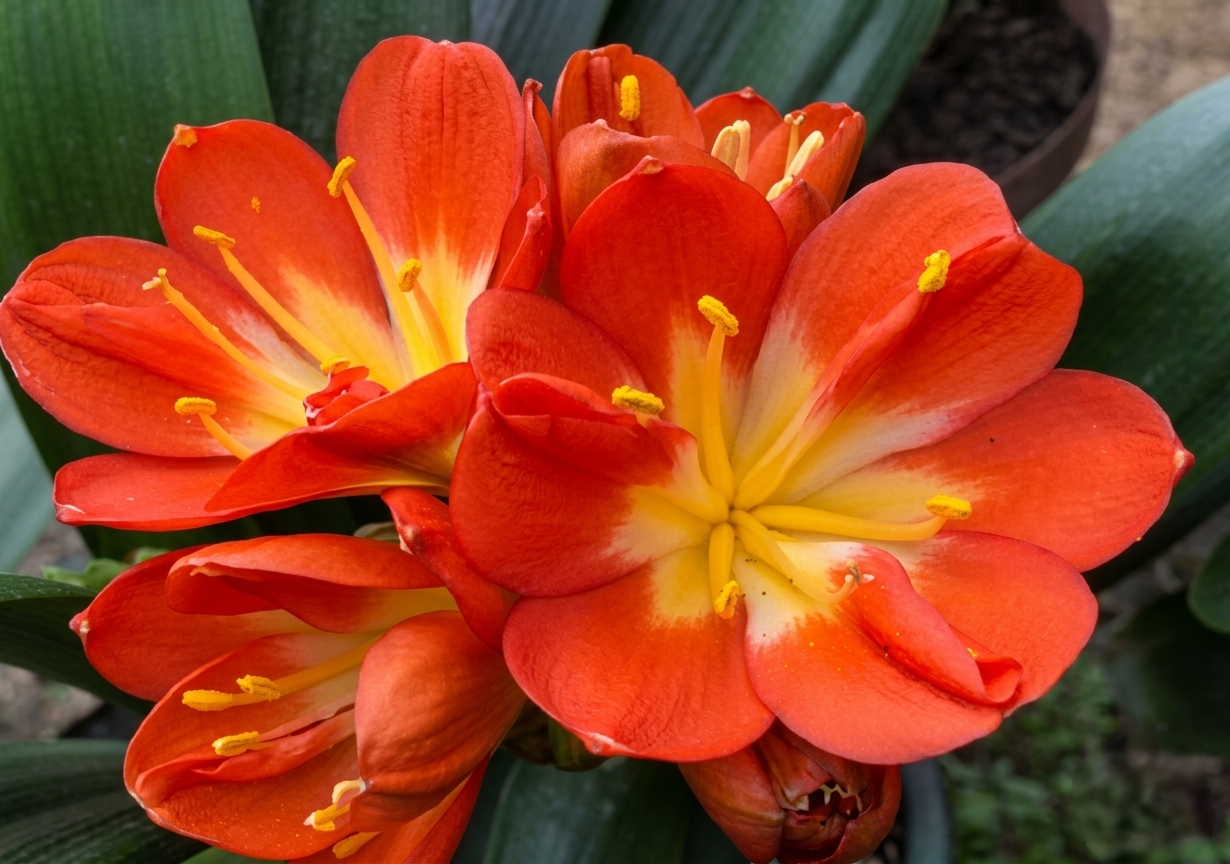 Clivia Broad leaf Daruma x Broad Leaf Keeled MT 4-5 leaves one plant