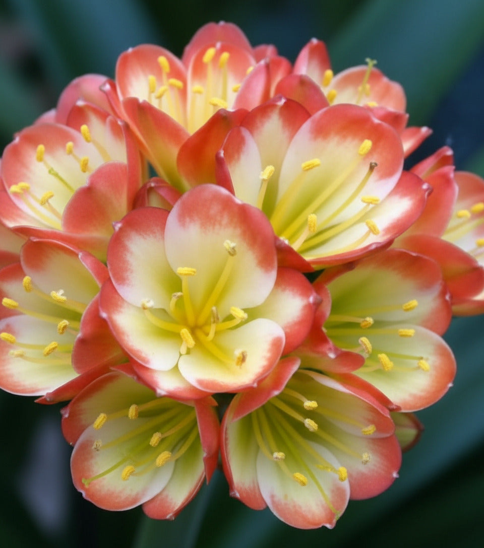 Clivia seedling Tangelo x self with Splash picote 4-5 inches tall 3 leaves one plant